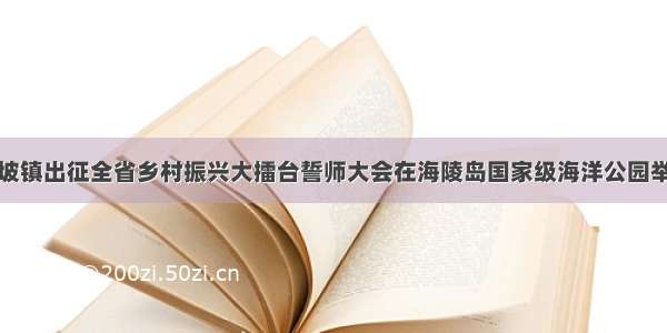 闸坡镇出征全省乡村振兴大擂台誓师大会在海陵岛国家级海洋公园举行