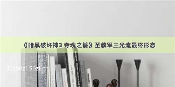 《暗黑破坏神3 夺魂之镰》圣教军三光流最终形态