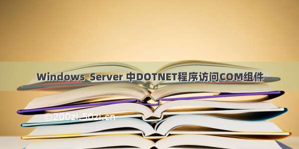 Windows  Server 中DOTNET程序访问COM组件