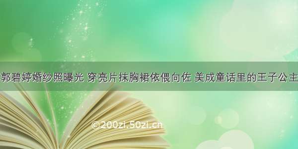 郭碧婷婚纱照曝光 穿亮片抹胸裙依偎向佐 美成童话里的王子公主