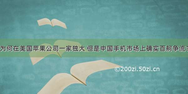 为何在美国苹果公司一家独大 但是中国手机市场上确实百舸争流？