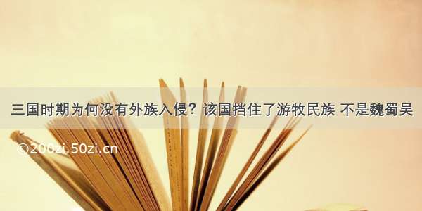 三国时期为何没有外族入侵？该国挡住了游牧民族 不是魏蜀吴