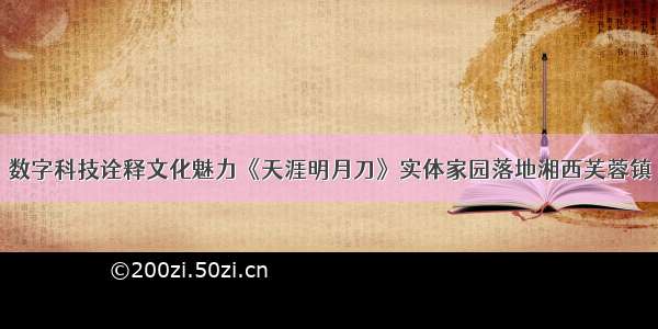 数字科技诠释文化魅力《天涯明月刀》实体家园落地湘西芙蓉镇