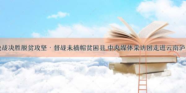 决战决胜脱贫攻坚·督战未摘帽贫困县 中央媒体采访团走进云南泸水