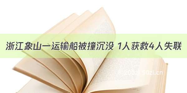 浙江象山一运输船被撞沉没 1人获救4人失联