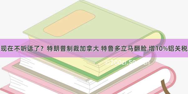 现在不听话了？特朗普制裁加拿大 特鲁多立马翻脸 增10%铝关税