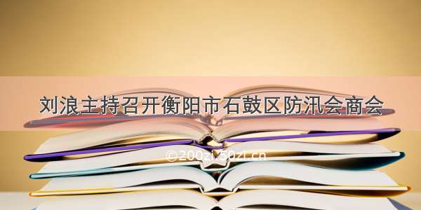 刘浪主持召开衡阳市石鼓区防汛会商会