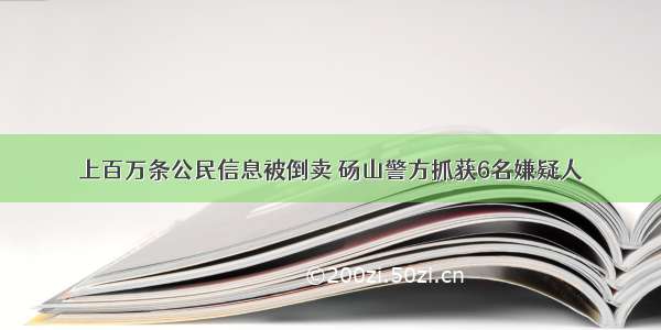 上百万条公民信息被倒卖 砀山警方抓获6名嫌疑人