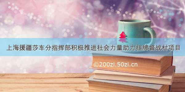 上海援疆莎车分指挥部积极推进社会力量助力挂牌督战村项目