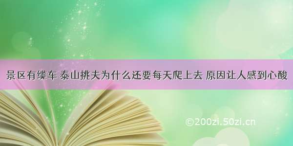 景区有缆车 泰山挑夫为什么还要每天爬上去 原因让人感到心酸