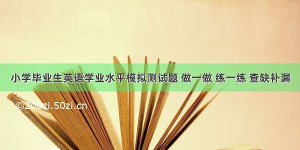 小学毕业生英语学业水平模拟测试题 做一做 练一练 查缺补漏