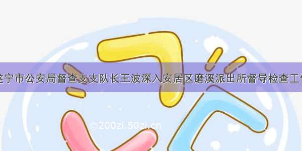 遂宁市公安局督查支支队长王波深入安居区磨溪派出所督导检查工作