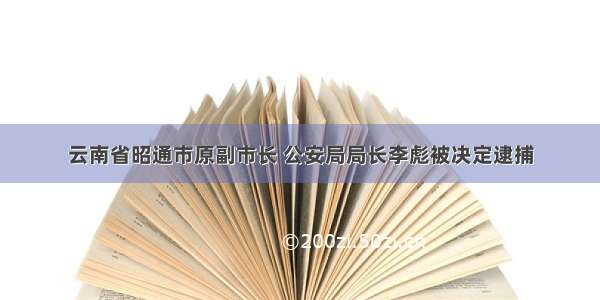 云南省昭通市原副市长 公安局局长李彪被决定逮捕