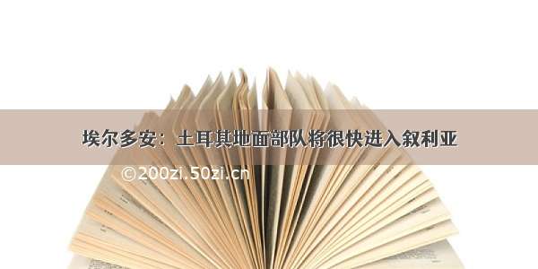 埃尔多安：土耳其地面部队将很快进入叙利亚