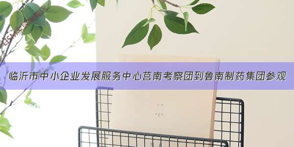 临沂市中小企业发展服务中心莒南考察团到鲁南制药集团参观