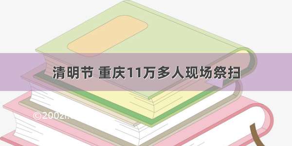 清明节 重庆11万多人现场祭扫