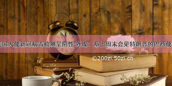 巴西驻美国大使新冠病毒检测呈阳性 外媒：系上周末会见特朗普的巴西使团中一员