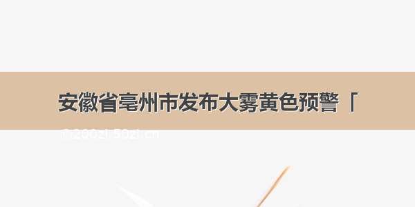 安徽省亳州市发布大雾黄色预警「