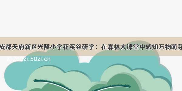 成都天府新区兴隆小学花溪谷研学：在森林大课堂中感知万物萌芽