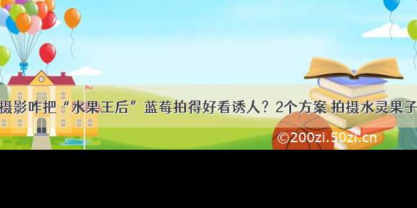 摄影咋把“水果王后”蓝莓拍得好看诱人？2个方案 拍摄水灵果子