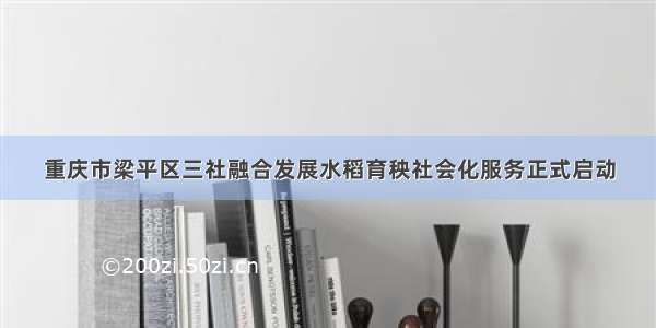 重庆市梁平区三社融合发展水稻育秧社会化服务正式启动