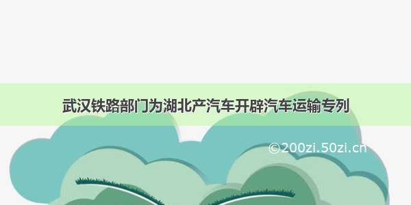 武汉铁路部门为湖北产汽车开辟汽车运输专列