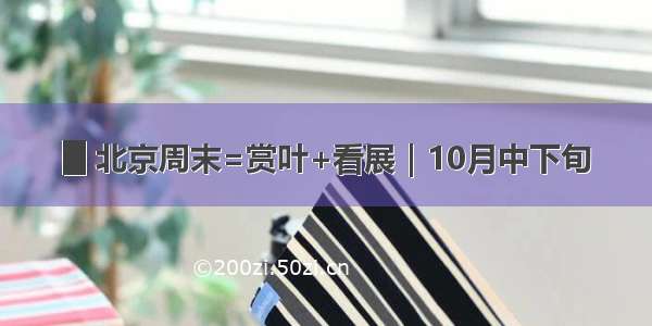 █ 北京周末=赏叶+看展｜10月中下旬