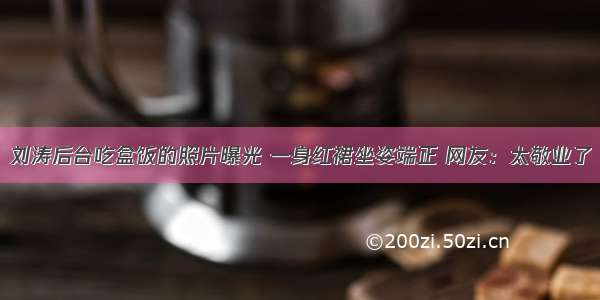 刘涛后台吃盒饭的照片曝光 一身红裙坐姿端正 网友：太敬业了