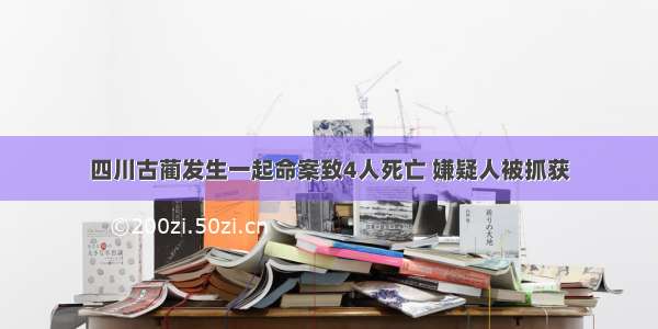 四川古蔺发生一起命案致4人死亡 嫌疑人被抓获