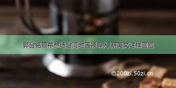 郭台铭宣布参选台湾地区领导人 蔡英文这样回应