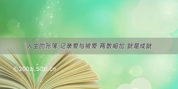 人生的账簿 记录爱与被爱 两数相加 就是成就