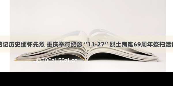 铭记历史缅怀先烈 重庆举行纪念“11·27”烈士殉难69周年祭扫活动