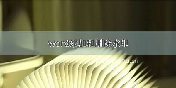 word添加和删除水印