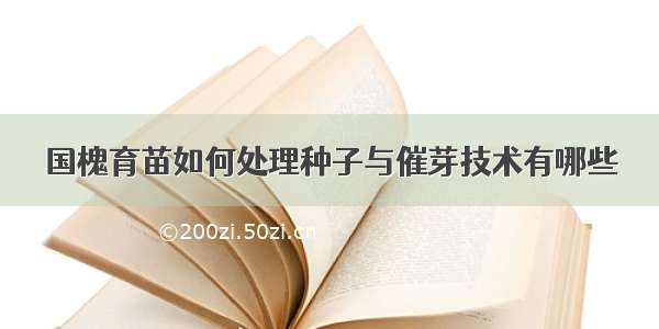 国槐育苗如何处理种子与催芽技术有哪些