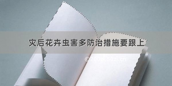 灾后花卉虫害多防治措施要跟上