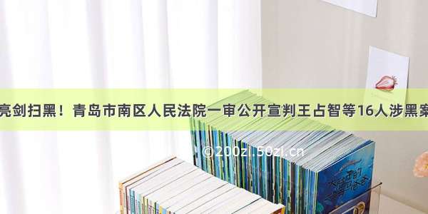 亮剑扫黑！青岛市南区人民法院一审公开宣判王占智等16人涉黑案