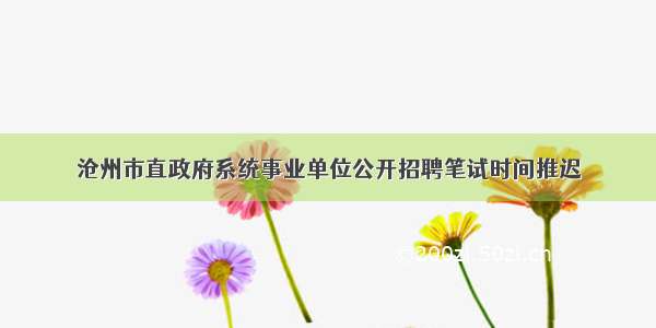 沧州市直政府系统事业单位公开招聘笔试时间推迟