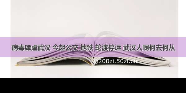 病毒肆虐武汉 今起公交 地铁 轮渡停运 武汉人啊何去何从