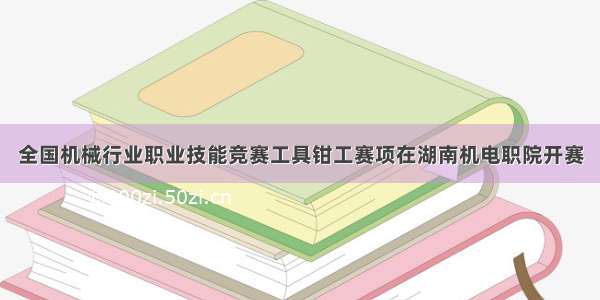 全国机械行业职业技能竞赛工具钳工赛项在湖南机电职院开赛