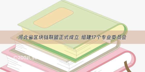 河北省区块链联盟正式成立 组建17个专业委员会