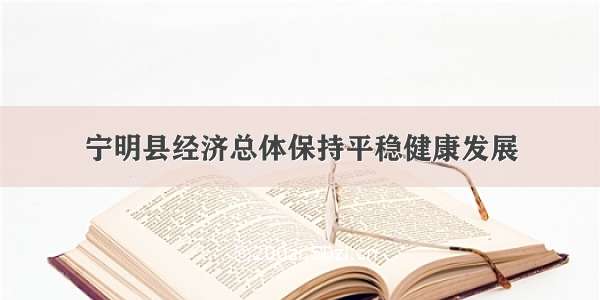 宁明县经济总体保持平稳健康发展