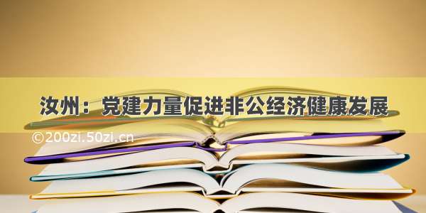 汝州：党建力量促进非公经济健康发展