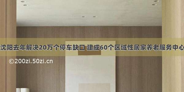 沈阳去年解决20万个停车缺口 建成60个区域性居家养老服务中心