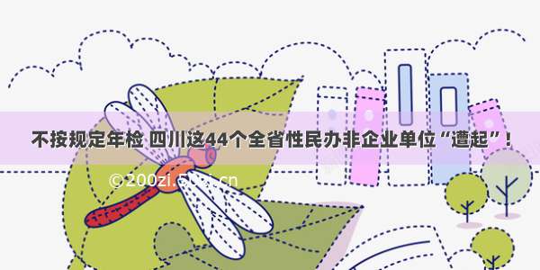 不按规定年检 四川这44个全省性民办非企业单位“遭起”！