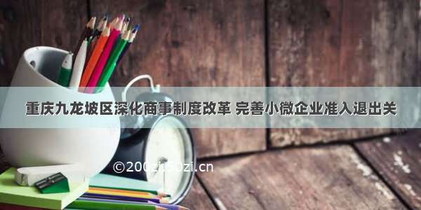 重庆九龙坡区深化商事制度改革 完善小微企业准入退出关