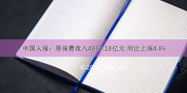 中国人保：原保费收入4965.18亿元 同比上涨4.6%