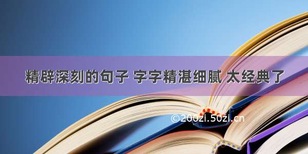 精辟深刻的句子 字字精湛细腻 太经典了