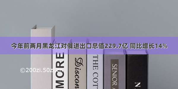 今年前两月黑龙江对俄进出口总值229.7亿 同比增长14%