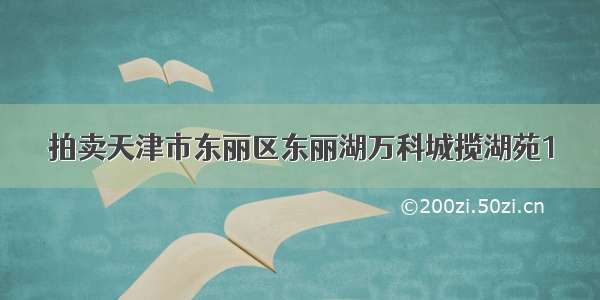 拍卖天津市东丽区东丽湖万科城揽湖苑1