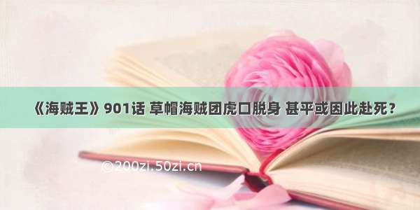 《海贼王》901话 草帽海贼团虎口脱身 甚平或因此赴死？